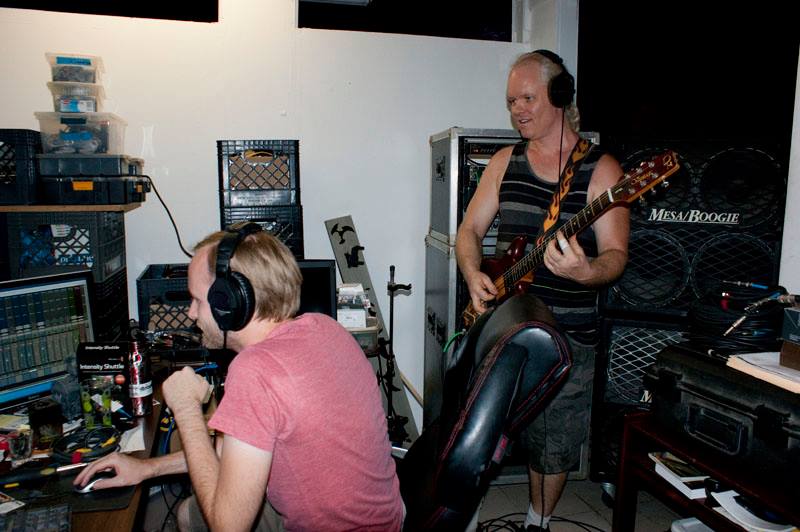 Read more about the article Engineer Mike is working on Sean’s guitar recording!